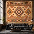 thumbnail image 6 of Geometric Diamond Motif with Starburst Pattern on Cream, Serene Boho for Southwestern Enthusiasts, Tribal Wall Art Decor, Housewarming Gift Tapestry Wall Hanging for Living Room and Bedroom, 6 of 7