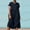 Dark Blue, variant on Summer Savings Clearance! Pitauce Dresses for Women 2024 Cotton Linen Midi Dress Loose Fit Beach Casual Dress Solid Color Elegant Button Plus Size Sundresses