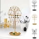 thumbnail image 1 of Estante de exhibición de joyería Organizador de metal Soporte para aretes Collares Pulseras Anillos | Mariposas Nubes Amor Corazones Estilos | Almacenamiento vertical para colgar | 14x35cm Oro Negro, 1 of 7