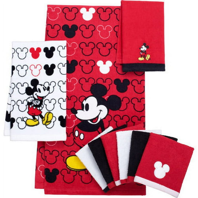 DISNEY MICKEY MOUSE 3 PIECE BATH SET 100% COTTON Bath Towel,hand Towel,  Wash Rag