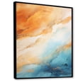 thumbnail image 2 of Designart "Mirage of the Desert in Blue and Orange I" Abstract Framed Wall Art - Modern Blue Tachisme Bedroom Framed Canvas Wall Art, 2 of 6