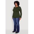 thumbnail image 4 of Women's Plus Size Long Sleeve Crew Neck Tee, 4 of 5
