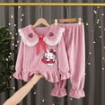 thumbnail image 2 of Ropa para niños de Hello Kitty, pijamas gruesos de franela para niñas de otoño e invierno, traje de manga larga de Estilo Princesa bonito, 2 of 4