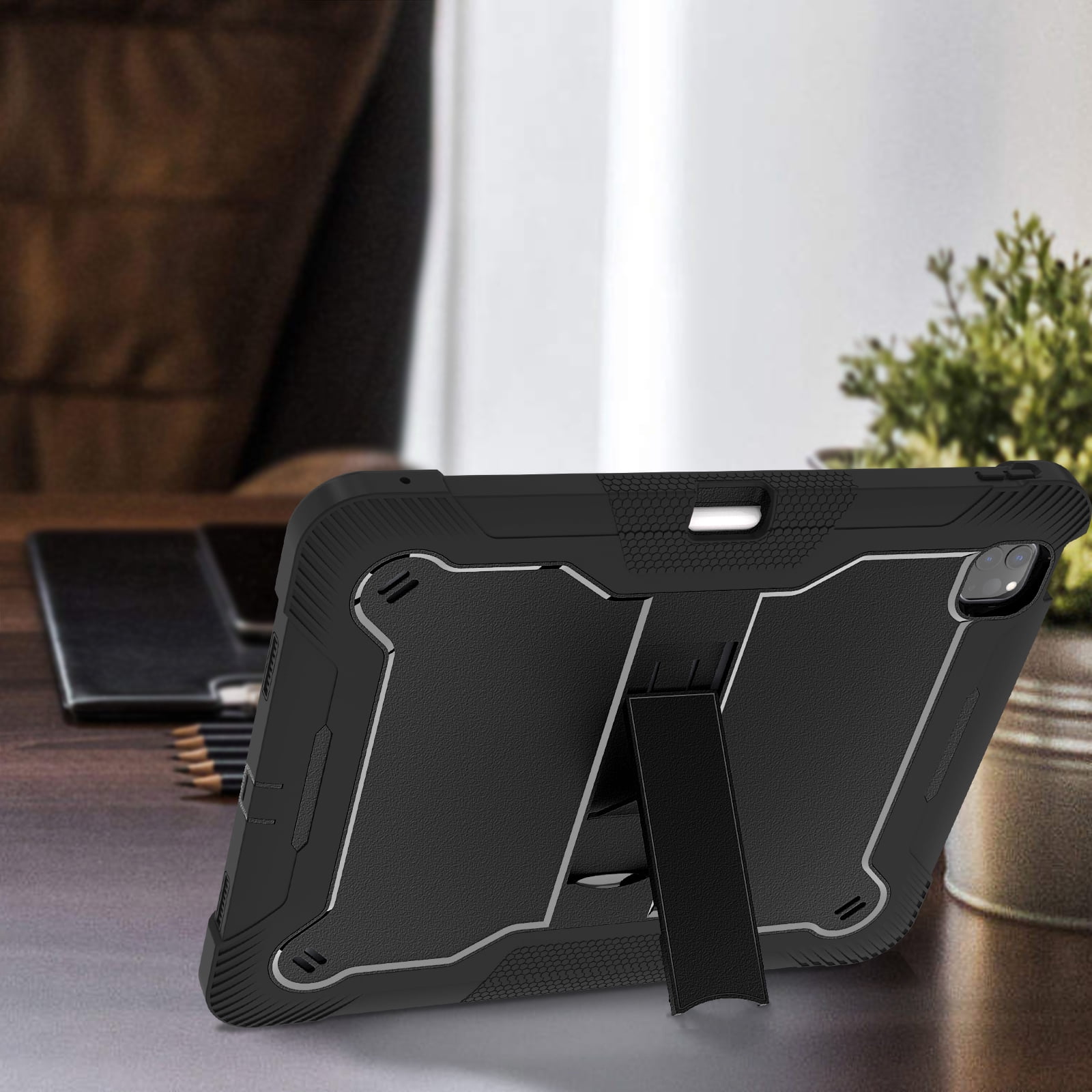 Dteck Case for iPad Pro 13 inch 2024,Heavy Duty Case 3 Layer Protection Shockproof Protective Cover Built-in Pencil Holder Kickstand for iPad Pro 13-in. (M4) 2024,Black