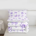 thumbnail image 5 of Manfei Girly Bowknot Queen Comforter Set For Girls,Purple Coquette Bow Bedding Comforter Set For Kids,Reversible,3 Pieces, 5 of 7