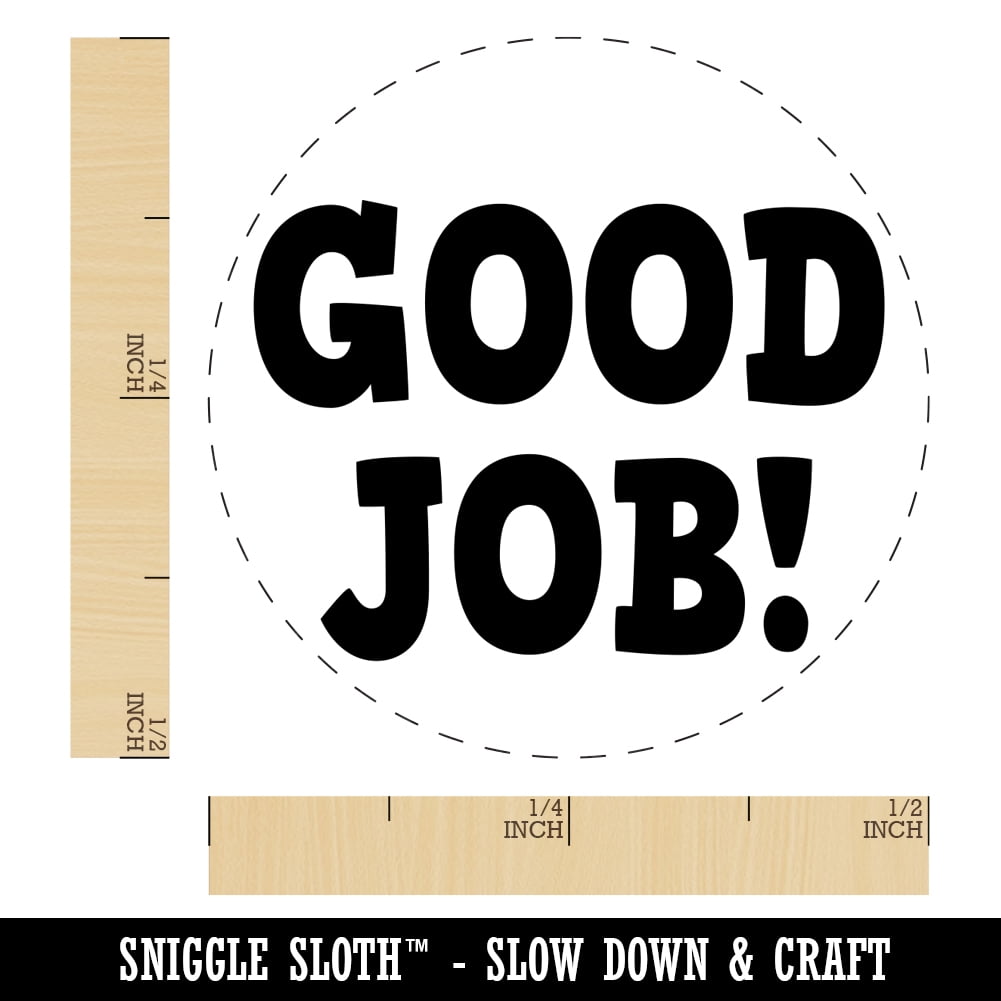 Good Job Teacher School Self-Inking Rubber Stamp Ink Stamper - Blue Ink - Mini 1/2 Inch