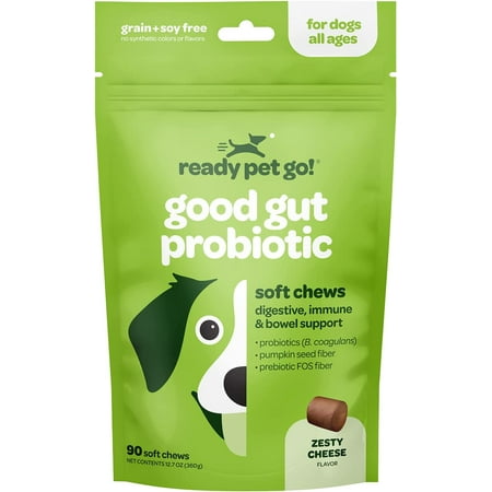 UPC: 0850018277013 | Ready Pet Go! Good Gut Probiotic | Tummy Treats for Dogs | Digestive and Immune Support | Dog Vitamins for Gut Health | Dog Probiotics for Diarrhea and Gas Relief | 90 Chews