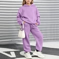 thumbnail image 6 of Enjoytime Girls Two Piece Set Long Sleeve Hooded Sweatshirt Pockets Sweatpants Outfits Fall Winter Soft Casual Sweatsuit Sets, 6 of 7