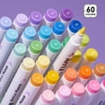 thumbnail image 4 of Arrtx 60 Colors Paint Markers Paint Pens, Acrylic Paint Pens for Artists Adults Coloring Drawing Cartoon Anime Comic - Brush Tip for Rock Painting, W, 4 of 9