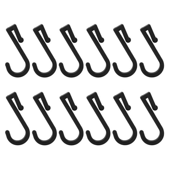 VORCOOL 12Pcs Black Plastic J Hooks for Oven Rack Towel Hanging and Cabinet Door Storage Organization