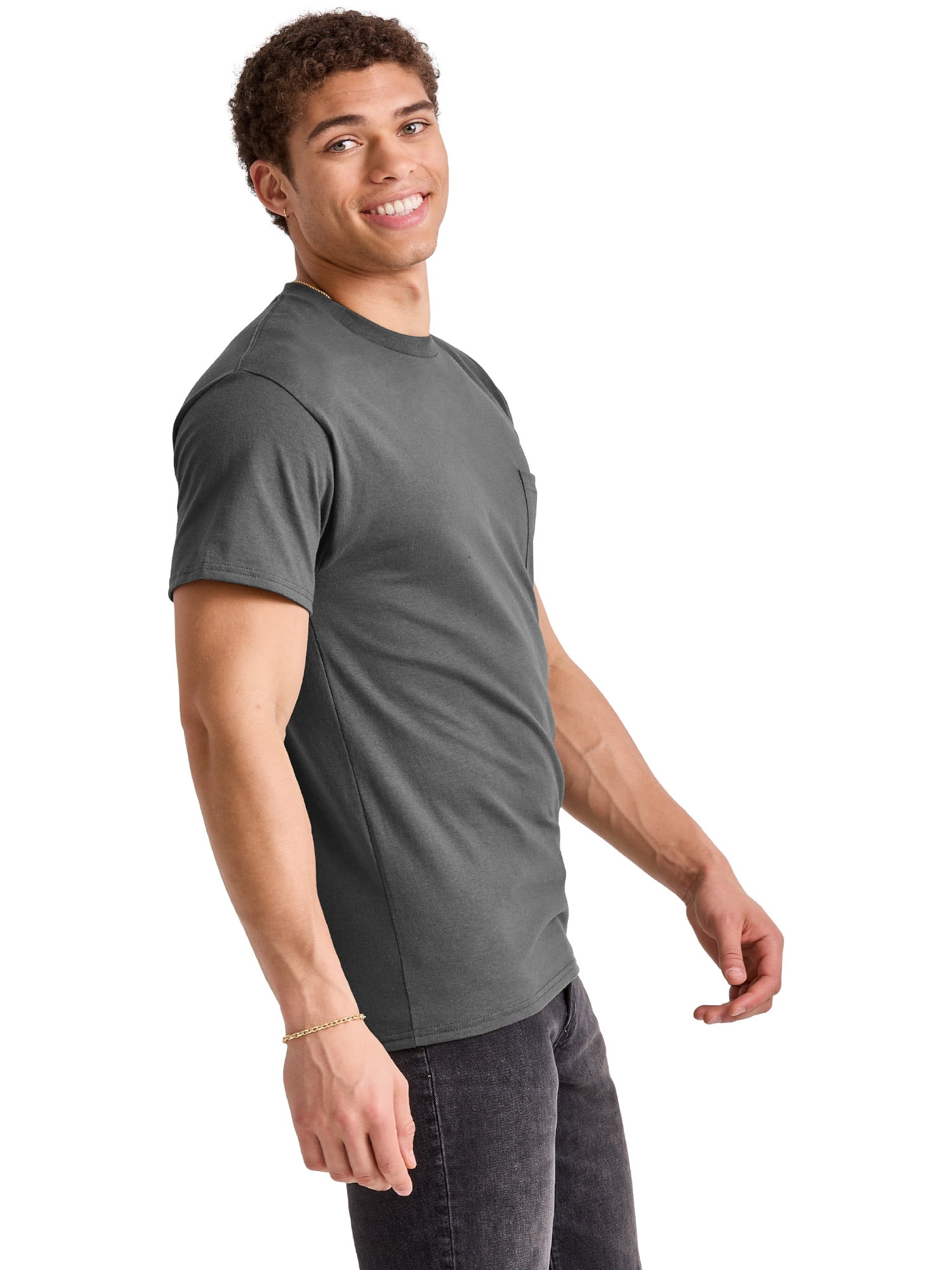 Hanes Men's Pocket T-Shirt Cotton Short Sleeve Tee Crewneck Classic Fit Essentials, Sizes S-3XL