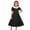 Black, variant on Iyufng Dresses for Girls Hepburn Style Short Sleeve Collared Dress Fitted Button Down Dance Dress Children's Dresses