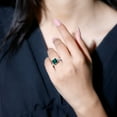 thumbnail image 5 of Rosec Jewels Womens 2.4 CT Princess Cut Created Emerald Solitaire Ring with Diamond in Vintage Style, 10K White Gold, US 11.50, 5 of 8
