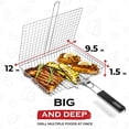 thumbnail image 5 of Grill Basket Value Set, Barbecue BBQ Grilling Basket , Stainless Steel Large Folding Grilling baskets With Handle, Portable Outdoor Camping BBQ Rack for Fish, Shrimp, Vegetables, Barbeque Griller, 5 of 7