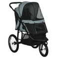 thumbnail image 1 of PawHut Poussette pour Animaux, Poussette pour Chien à 3 Grandes Roues, Transporteur Pliable, Noir, 1 of 10