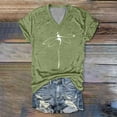 thumbnail image 4 of Huachaog Women Short Sleeve T Shirt Loose V Neck Graphic Print Loose Tee Lady Tops, 4 of 4