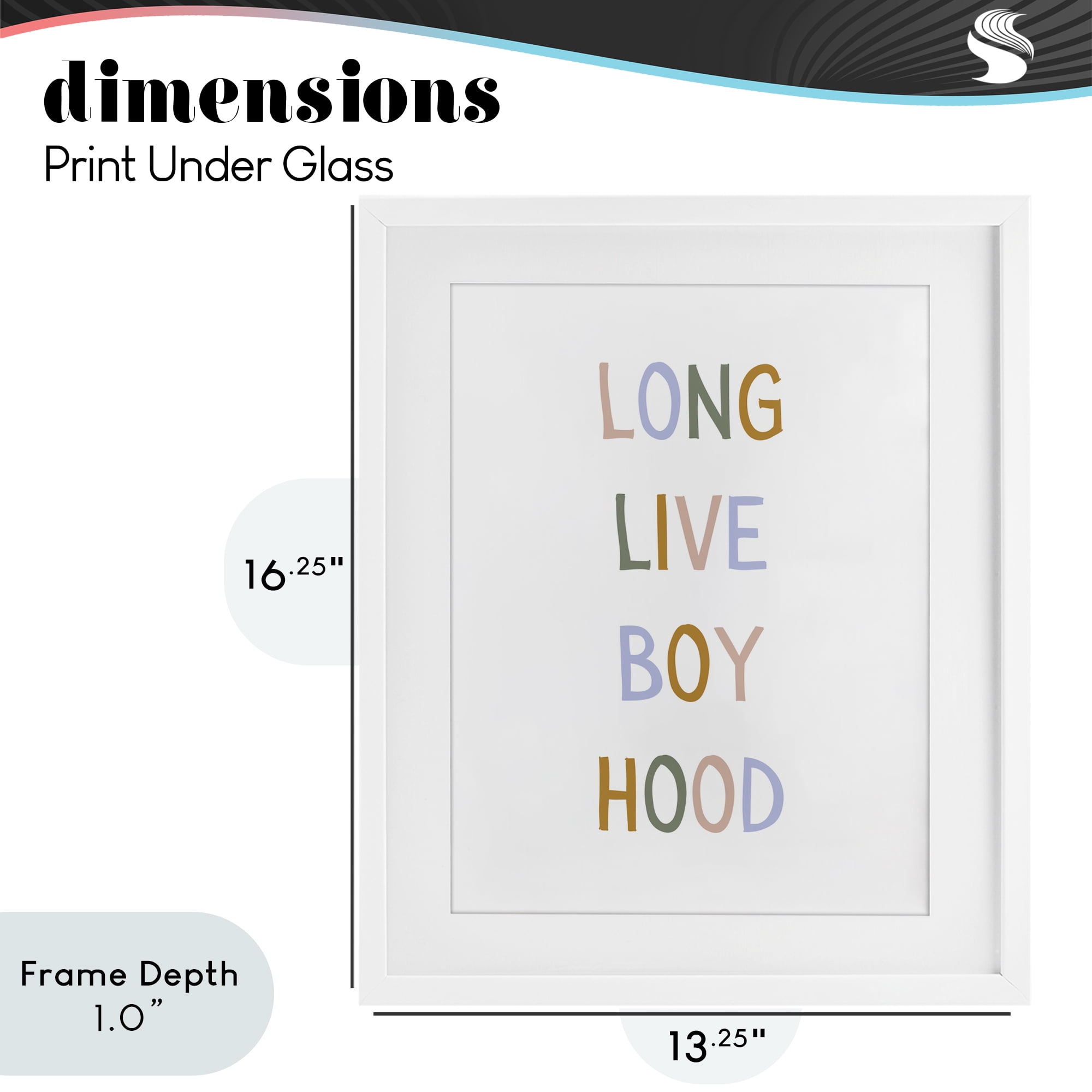 Stupell Industries Long Live Boy Hood White Framed Print Under Glass, design by Katie Griggs