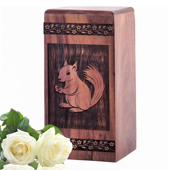 KARYLIZ Rabbit Wooden Urns - Large Wood Urns For Human Ashes - Wooden Cremation Urn For Ashes Adult Male - Funeral Urns For Women - Burial Urns For Adult Human Ashes - Urns For Men - 14 Inch