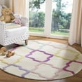 thumbnail image 2 of SAFAVIEH Kids Colorful Trefoil Area Rug, Ivory/Multi, 3' x 3' Round, 2 of 8