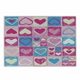 thumbnail image 1 of Love Cutting Board, Hearts in Square Shapes Geometrical Celebrate Art, Decorative Tempered Glass Cutting and Serving Board, Small Size, Blue Ivory Pink, by Ambesonne, 1 of 1