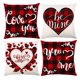 thumbnail image 2 of Juego de 4 fundas de almohada de lino para San Valentín | Fundas de cojín cuadradas de 45 x 45 cm | Fundas decorativas para sofá y dormitorio, 2 of 8