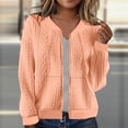 thumbnail image 2 of JGGSPWM Womens Full Zip Up Cardigan Lightweight Comfort Casual Solid Color Long Sleeve Sweatshirt Coat with Pocket Orange XL, 2 of 6