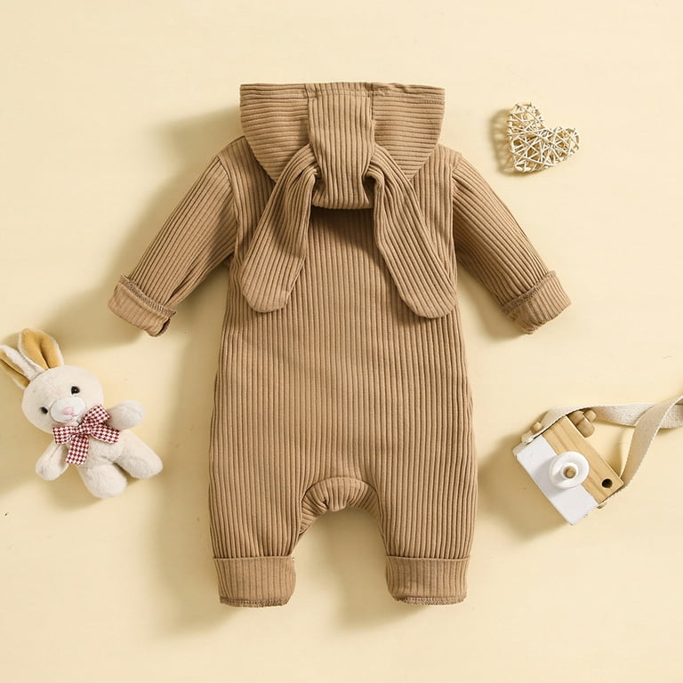 Baby Sweater Romper Coffee Bunny Rabbit Skin Ear Romper Bunny