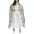 thumbnail image 4 of Hauaitttt Women Men's Cape Hooded Sequin Carnival Adult Props Sequin Cape Capes Coats Long Jackets for Women Dressy 1920s Gowns for Women Beach Head Scarf Blanket Robe for Women Front Closure Womens, 4 of 9