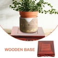 thumbnail image 5 of OULII Wood Pedestal Stand For Lamp Dark Red Decorative Display 1Pack, 5 of 5