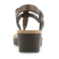 thumbnail image 4 of Journee Womens Bianca Wedge Heel Buckle Sandals, 4 of 10