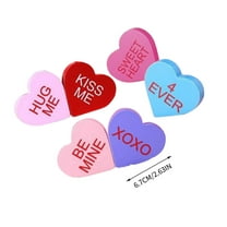 Heart Shaped Wooden Valentines Day Decorations Set Of 6 Rustic Wood Heart Ornaments Layered Tray Decor Wedding Party Table Centerpiece Shelf Fireplace Bedroom