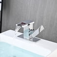thumbnail image 3 of LED Bathroom Sink Faucet, Chrome Waterfall Single Hole Handle Vanity Faucets for Sinks 1 Hole with Metal Pop Up Drain and 2 Water Supply Lines, Side Handle, 3 of 11