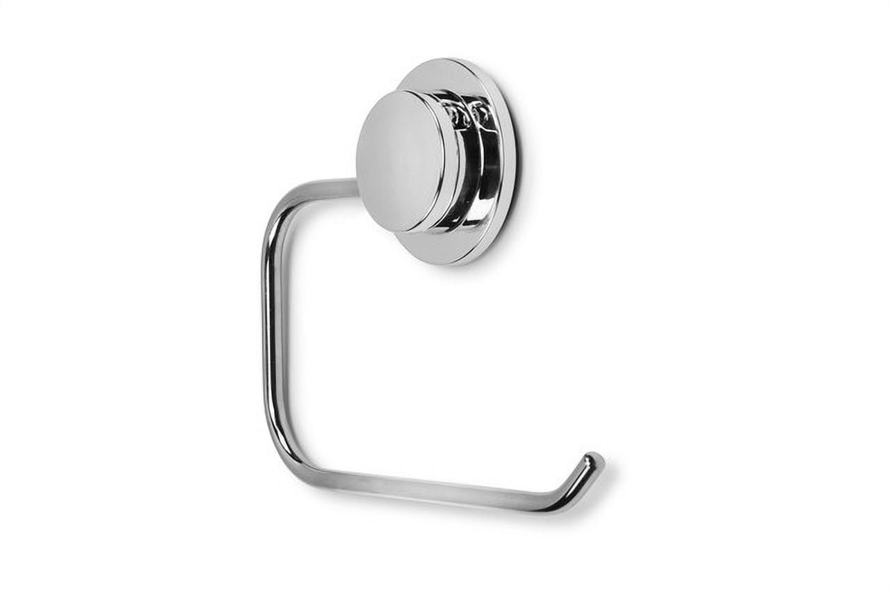 Croydex Stick n Lock Adhesive Wall Mounted Toilet Paper Holder in Chrome, No Drill
