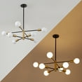 thumbnail image 5 of KAISITE 8-Light Modern Black  Gold Corded Electric Sputnik Chandelier, 5 of 13
