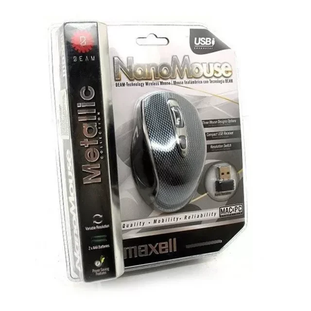 Mouse Óptico Inalámbrico Maxell MOWL-230 Nano Carbono
