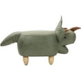 thumbnail image 5 of 14-in. Seat Height Green Triceratops Dinosaur Animal Shape Ottoman - Furniture for Nursery, Bedroom, Playroom, and Living Room Decor, 5 of 8