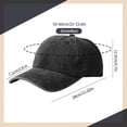 thumbnail image 5 of Bocaoying 3 Pack Washed Cotton Baseball Caps for Men Women, Breathable Retro Adjustable Dad Hats with Structured Crown, Curved Brim Ball Caps for Running, Outdoor, Daily Wear, Black/Grey/Coffee, 5 of 7