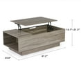 Bestco Living Room Lift Top Wooden Coffee Table with Hidden Storage Compartment Gray