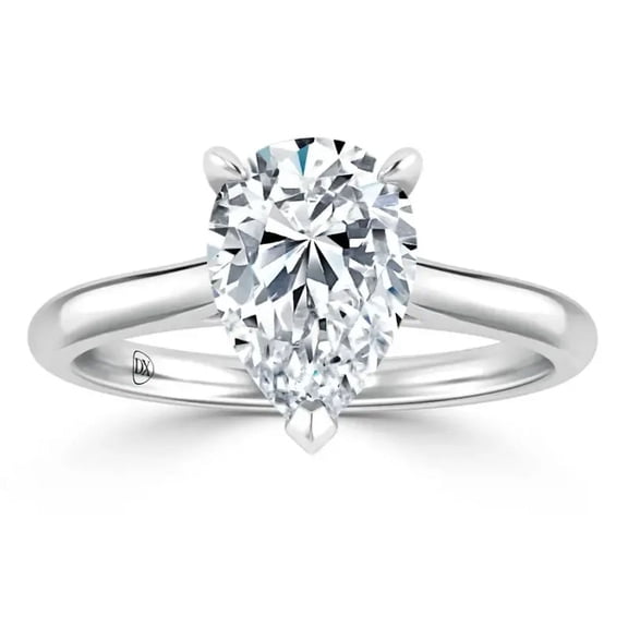2 Carat IGI Certified Pear Shape Lab Grown Diamond Engagement Ring | 14K White Gold | Solitaire Lab Diamond Ring | FG - VS1- VS2