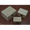 thumbnail image 2 of 3 Pcs Handmade Brown Wood Storage Keepsake Wood Boxes, 2 of 2