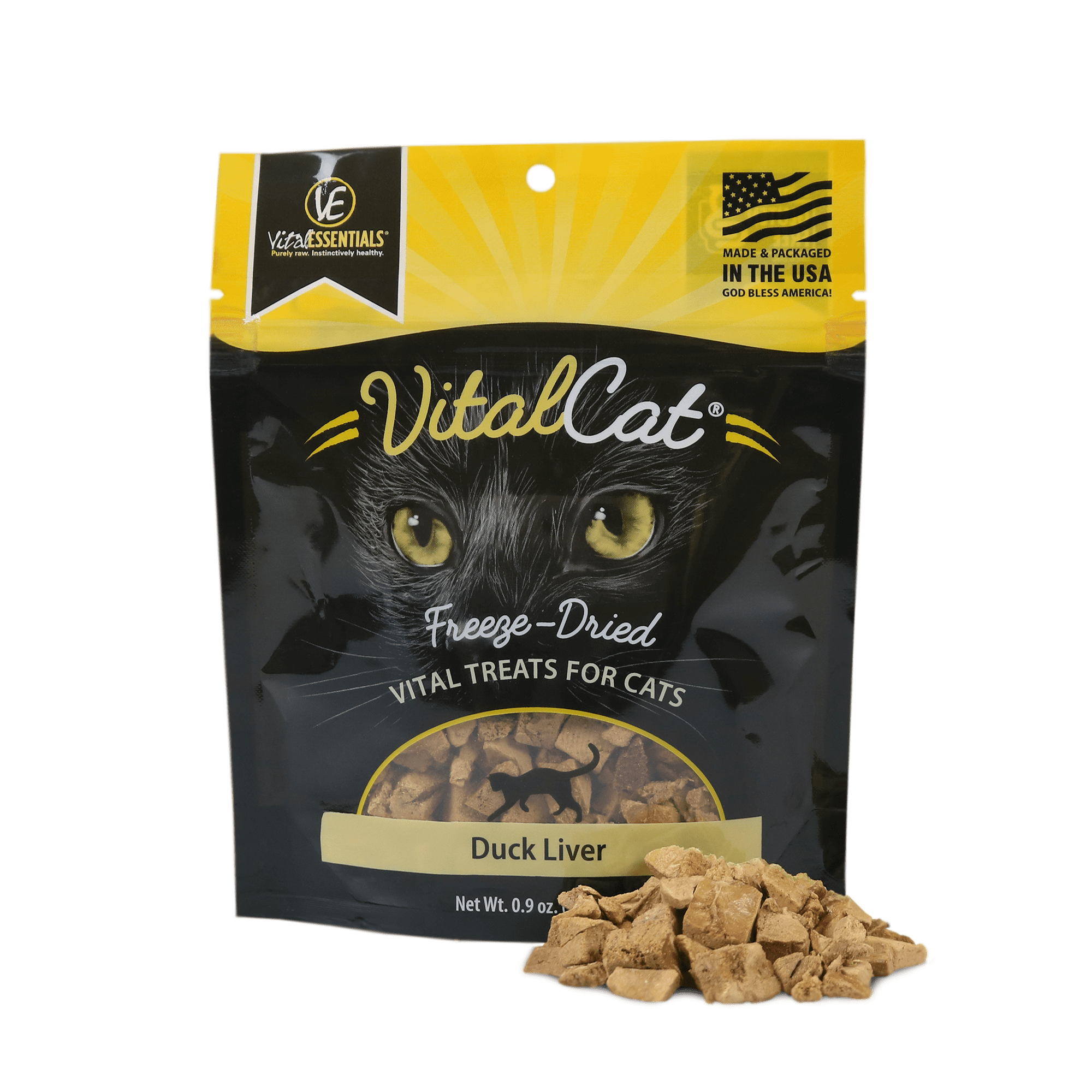 Vital Essentials Freeze Dried Cat Treats, Duck Liver 0.9 oz