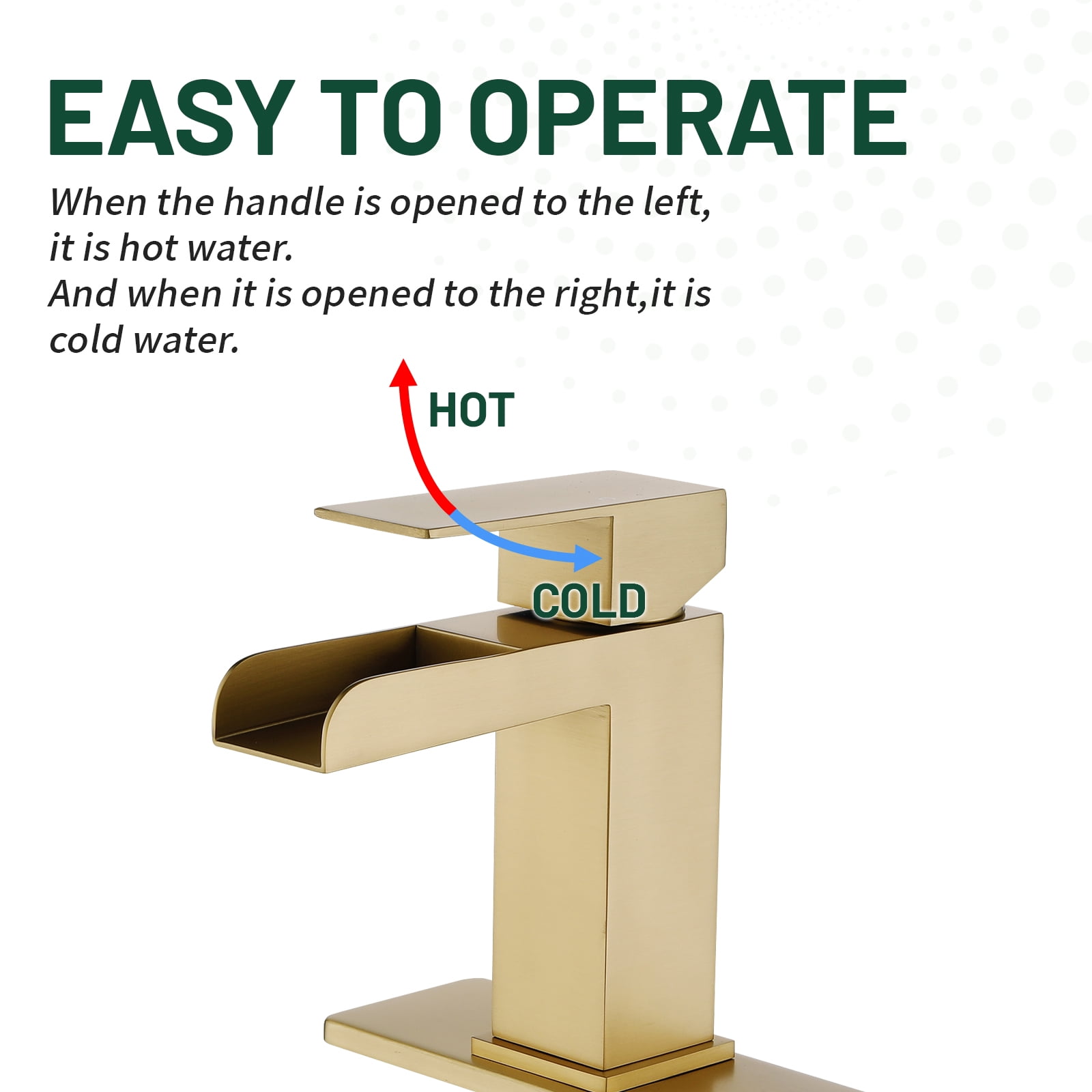 Cobbe Single-Handle Bathroom Sink Faucet for Vanity Single-Hole with Pop-Up Drain Bathroom Faucet Brushed Gold