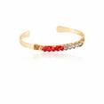 thumbnail image 1 of Howard's Crimson Beaded Gold Cuff Bracelet for Women, 1 of 2