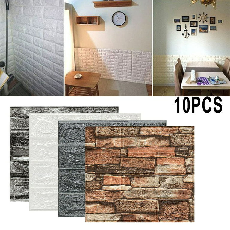 10/5 Pcs 3d Wall Stickers Wall Skirt Decor Foam Wallpaper Self