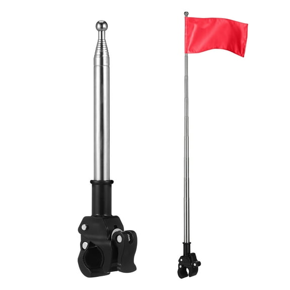 Nomive 2 Pack Telescopic Flag Poles Adjustable 9.43-51.09 Stainless Steel Handlebar Mount Weather-Resistant Bike Flag Holder for Road/Mountain Bikes Pole Holder