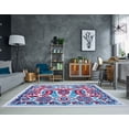thumbnail image 2 of Ladole Rugs Turkish Vincenza Series Ornamental Design Abstract Area Rug Carpet in Blue Red, 7x10 (6'2" x 9'2", 190cm x 280cm), 2 of 6
