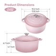 thumbnail image 2 of 6 Quart Enameled Dutch Oven Pot with Lid, Cast Iron Dutch Oven with Dual Handles for Bread Baking, Cooking, Non-stick Enamel Coated Cookware, Pink, 2 of 9