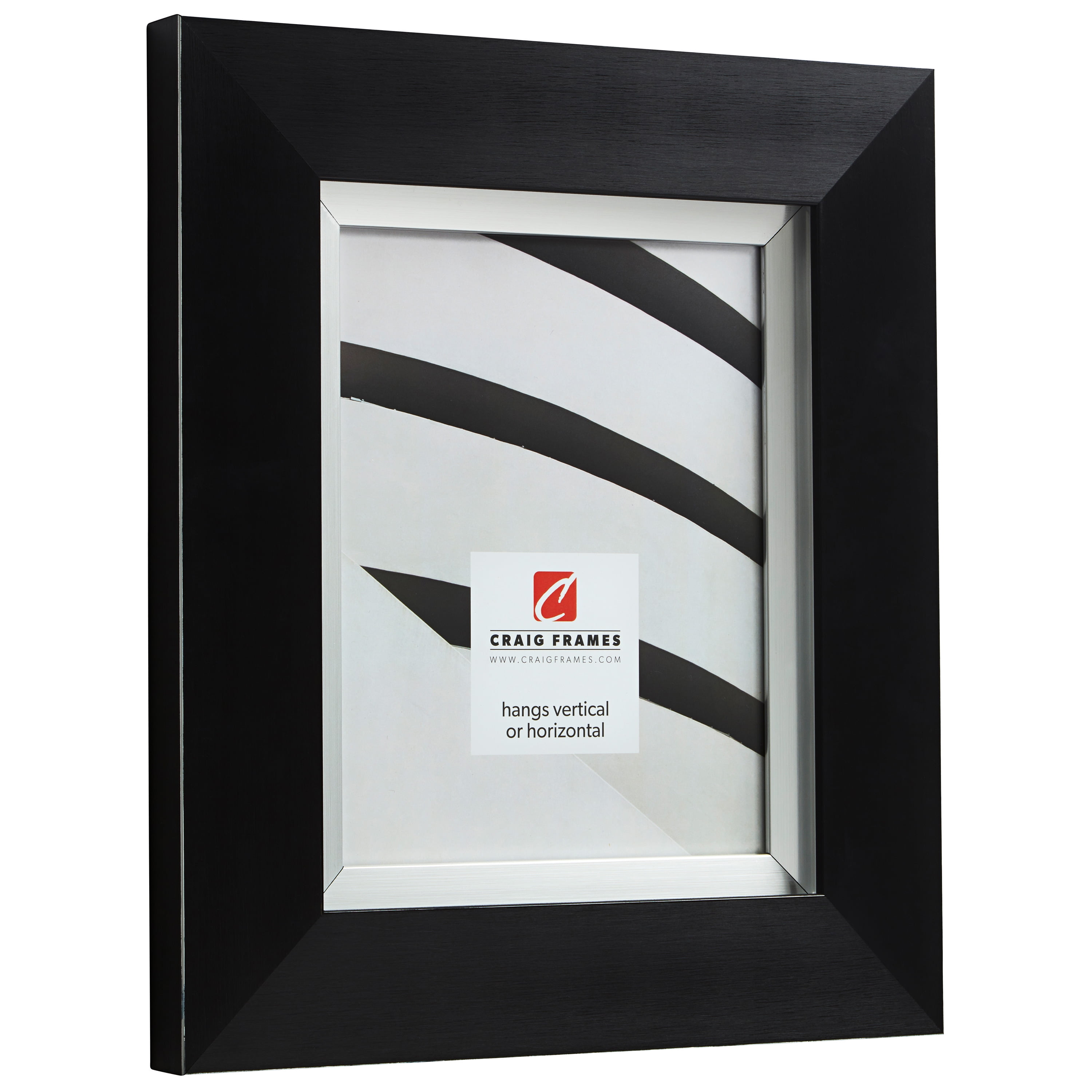 Craig Frames Ambassador, 18x24 inch Picture Frame, Bold Silver and Black