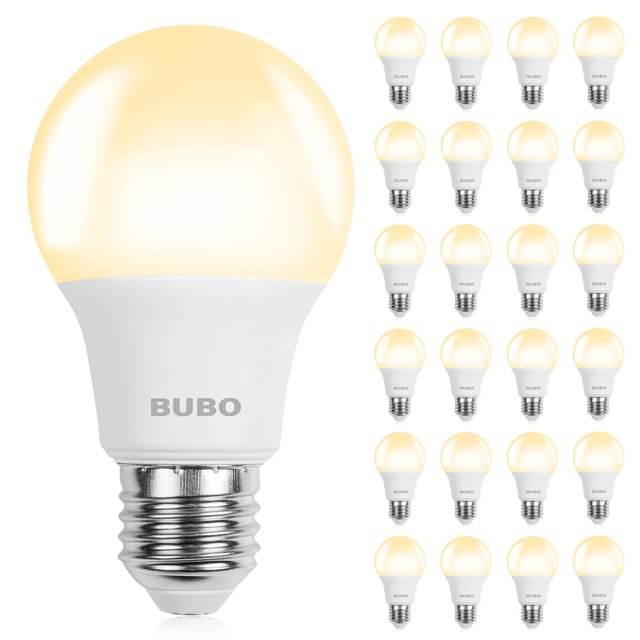 Bombillas LED BUBO A19 de 5 W (equivalentes a 40 W), 2700 K, 550 lm, E26, 24 unidades