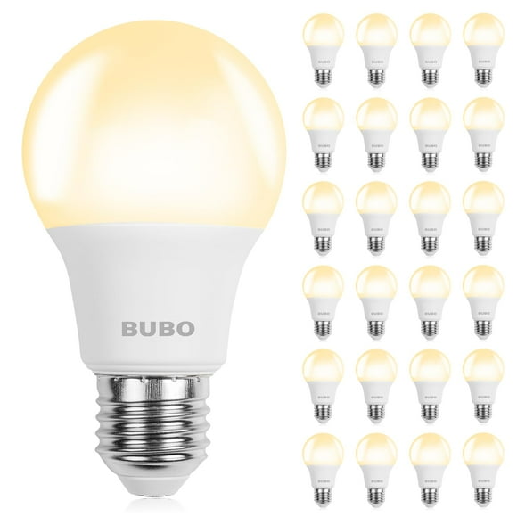 Bombillas LED BUBO A19 de 5 W (equivalentes a 40 W), 2700 K, 550 lm, E26, 24 unidades